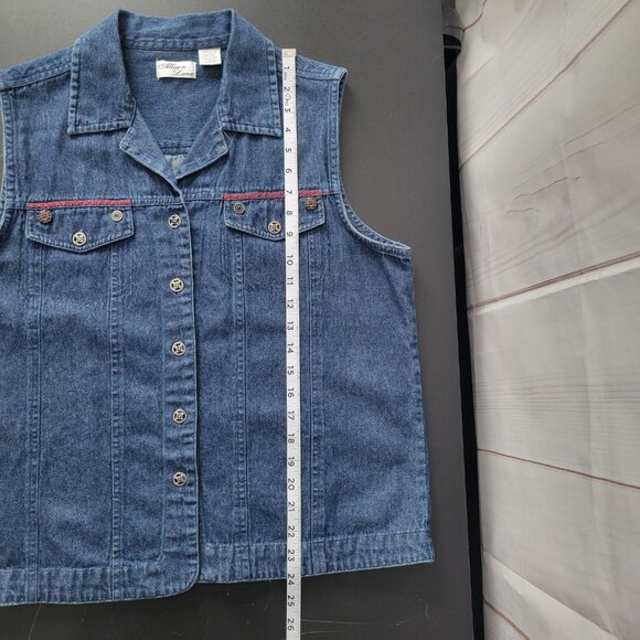 Allison Lane Y2K Vintage Denim 100% Cotton Embroidered Vest, Women’s L, EUC - Picture 8 of 8